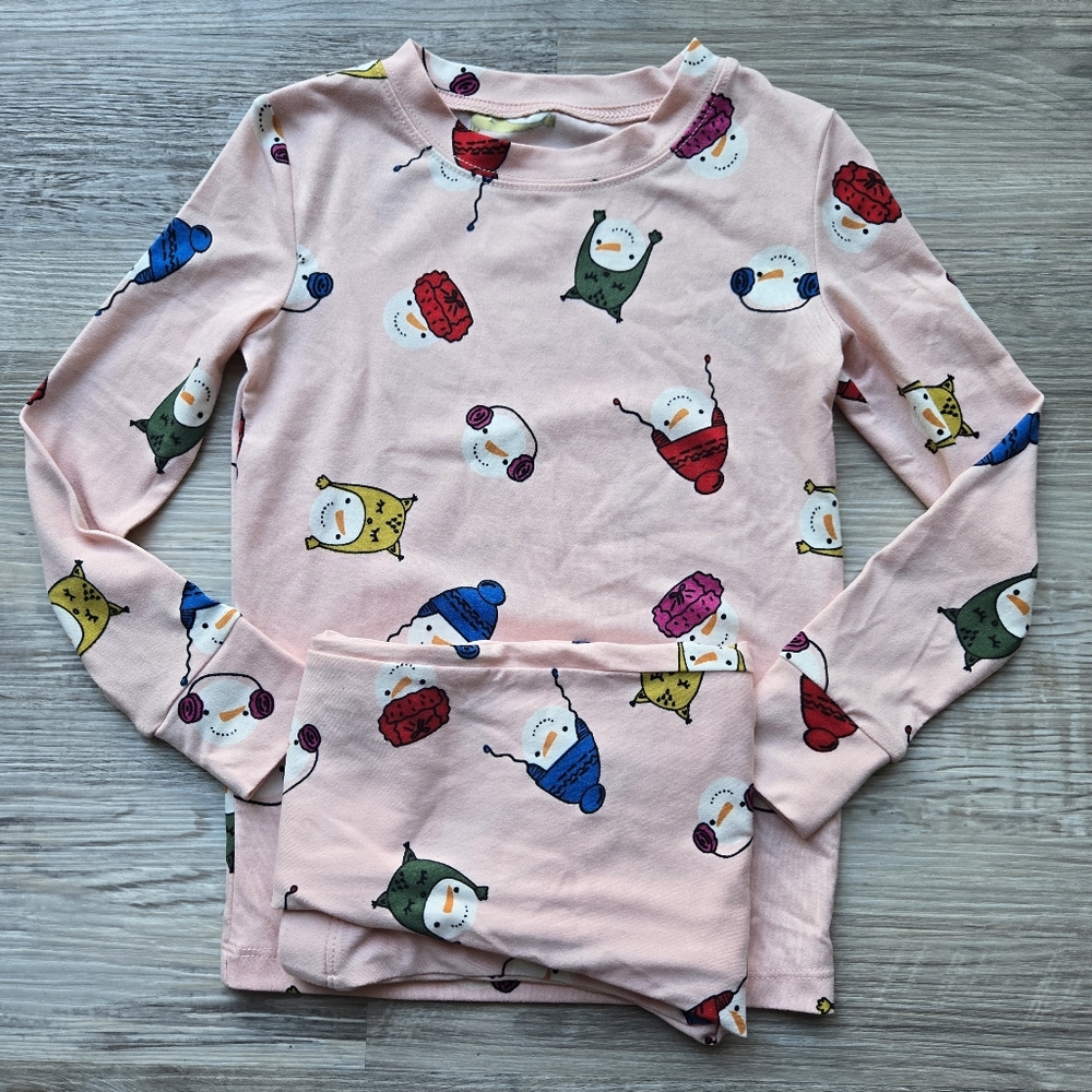 Okie Dokie Toddler Girls Pajamas with Snowman Print - Pink Size 4T